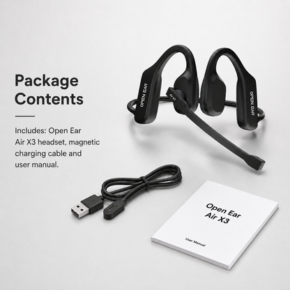 DriveTalk Open-Ear Air X3 Bluetooth Headset with Clear Call Mic
