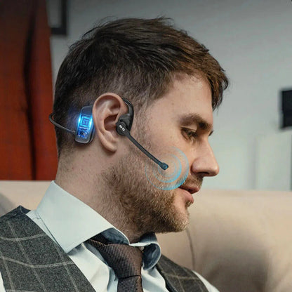 Open-Ear Headsets with Noise Canceling Microphone Wireless Bluetooth Air Conduction Headphones for Trucker Office Call Center