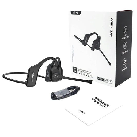 Open-Ear Headsets with Noise Canceling Microphone Wireless Bluetooth Air Conduction Headphones for Trucker Office Call Center