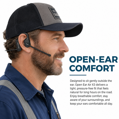 DriveTalk Open-Ear Air X3 Bluetooth Headset with Clear Call Mic