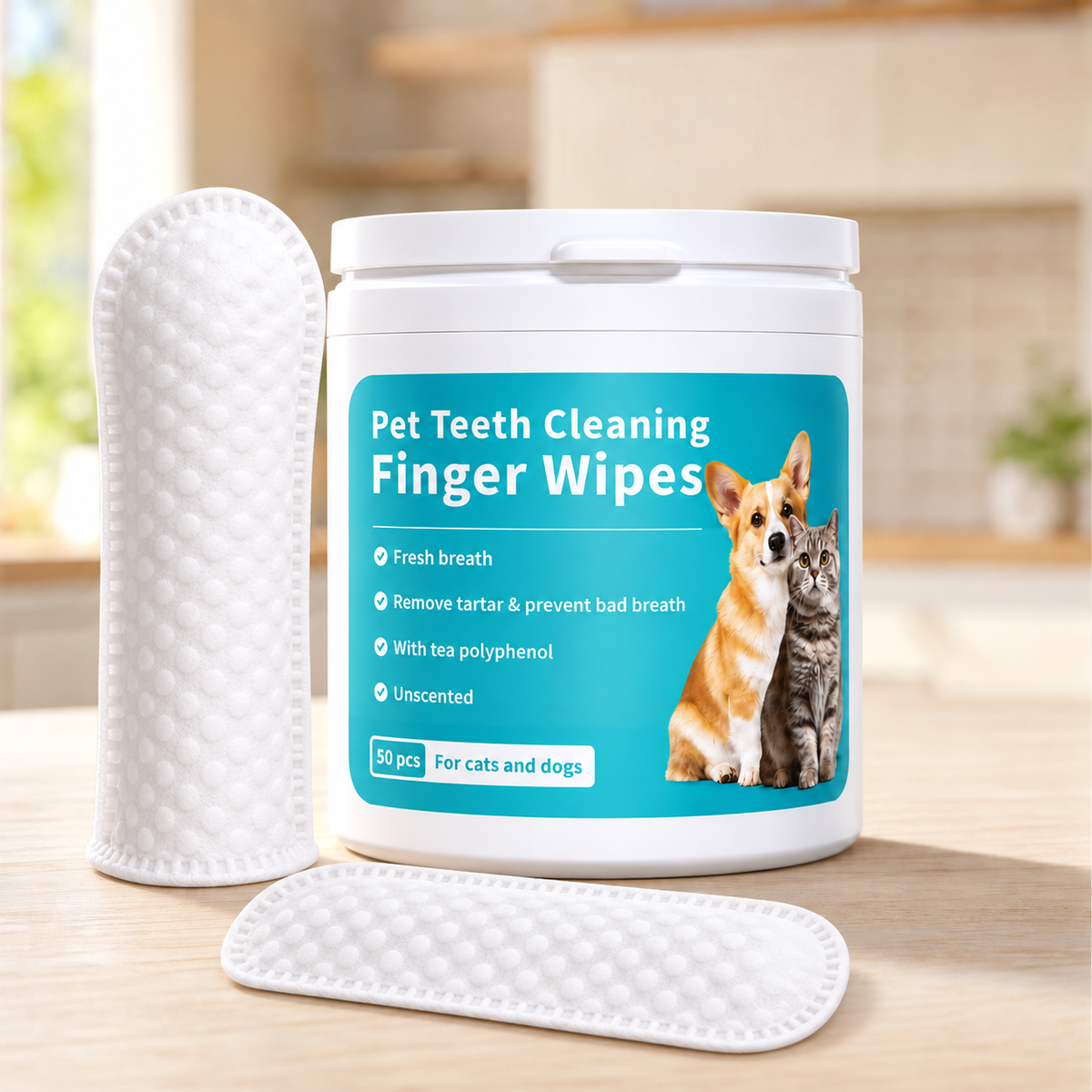 Natural Dental Finger Wipes for Pets